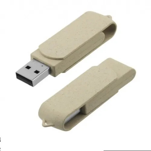 Wheat Straw Swivel USB Flash Drive